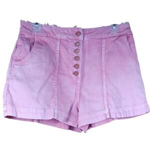 Ulla Johnson Women's Pink Twill Button Front Shorts, Size 6